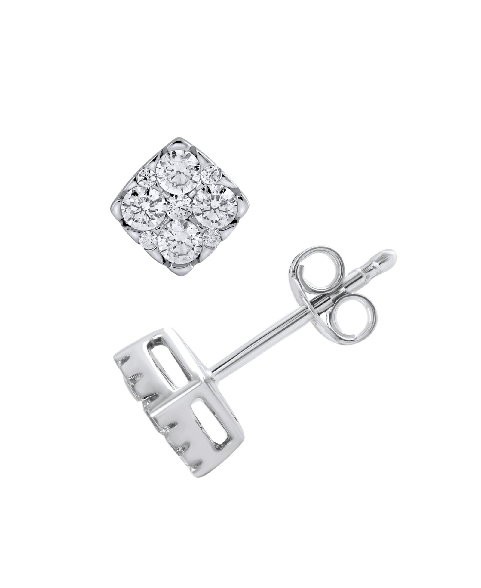 Macy's Diamond Stud Earring (1/2 ct. t.w.) в 14k White Gold