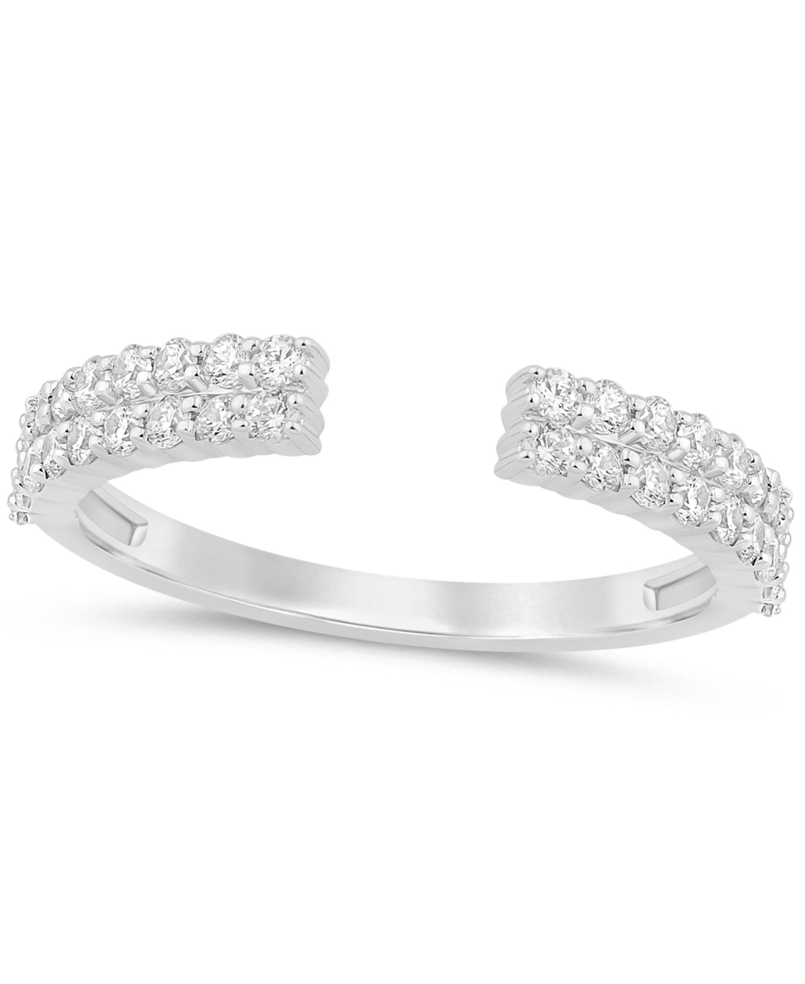 Кольцо с бриллиантом в белом золоте 14K