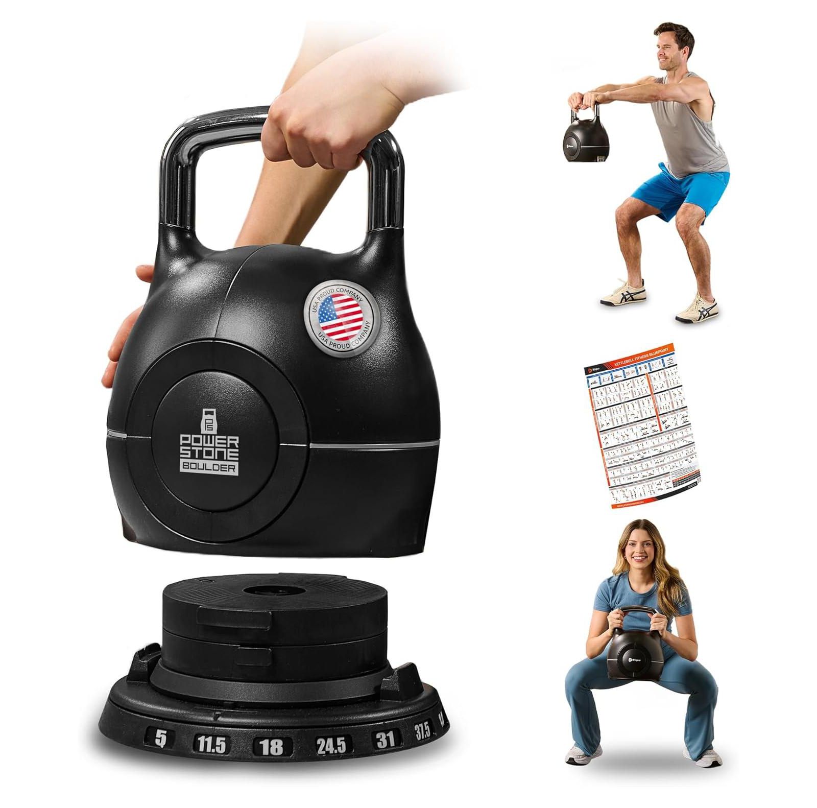 Lifepro Adjustable Kettlebell Weight Set – 22.5 lb 7-in-1 Quick-Select Strength Training Kettlebell, Compact Space-Saving Home Gym Design