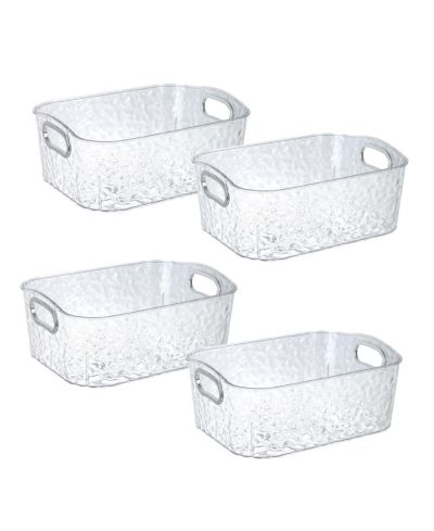 Набор прозрачных контейнеров Trio Essentials Trio Home, 4 шт. с серебристыми ручками для организации