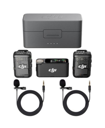 DJI Mic 2 Беспроводная система микрофонов с 2 передатчиками, 1 приемником и зарядным кейсом, с шумоподавлением для iPhone, Android и камер