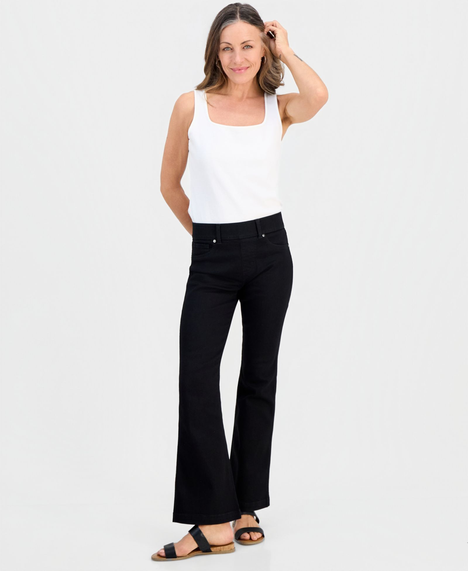 Style & Co Petite Pull-On Shaping High-Rise Bootcut Jeans, Macy's Exclusive