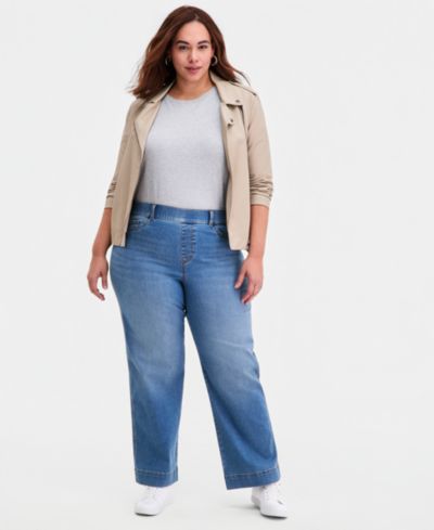 Джинсы Plus Size с высокой посадкой и широкими штанинами от Style & Co