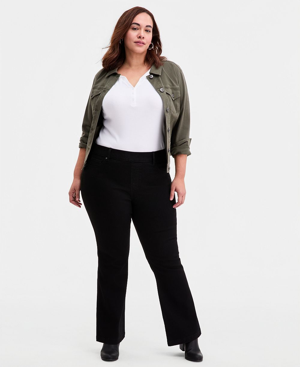Style & Co Plus Size Shaping Pull-On Bootcut Jeans, Macy's Exclusive