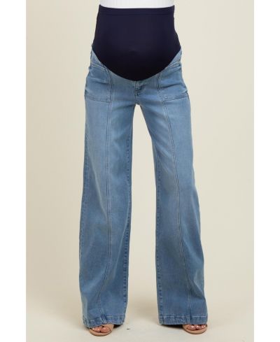 Женские джинсы Pinkblush Blue Front Seam Super Wide Leg