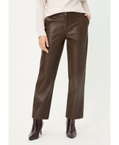 Женские укороченные брюки Olsen Mona Fit Straight Leg с эффектом кожи крокодила
