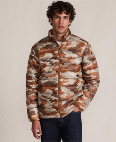 Lands' End Мужской ветровка с принтом Wanderweight Packable Down Jacket
