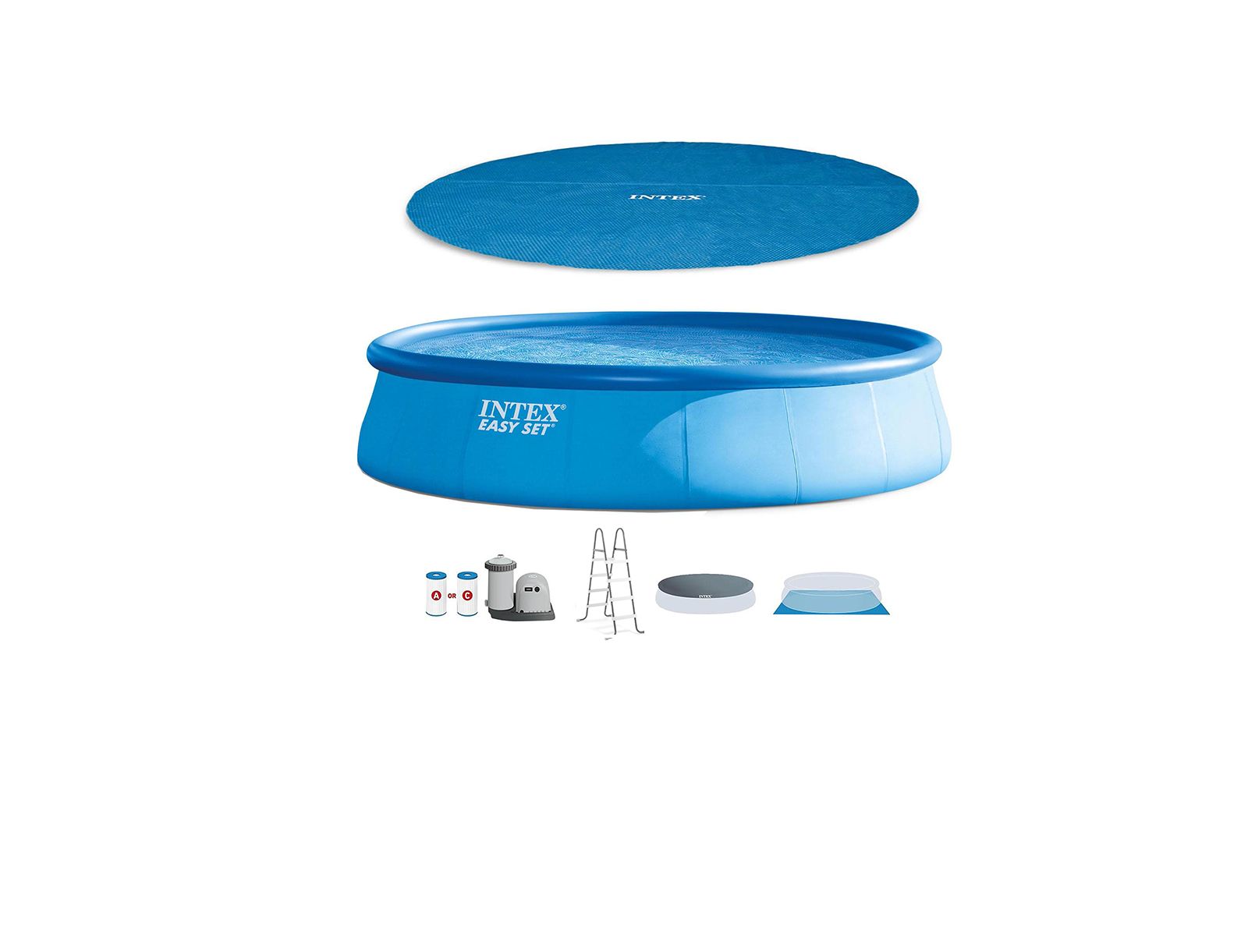 Intex 48in x 18ft Inflatable Above Ground Pool with Ladder, Pump and Cover