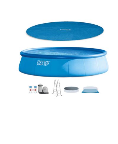 Intex 48in x 18ft Inflatable Above Ground Pool with Ladder, Pump and Cover