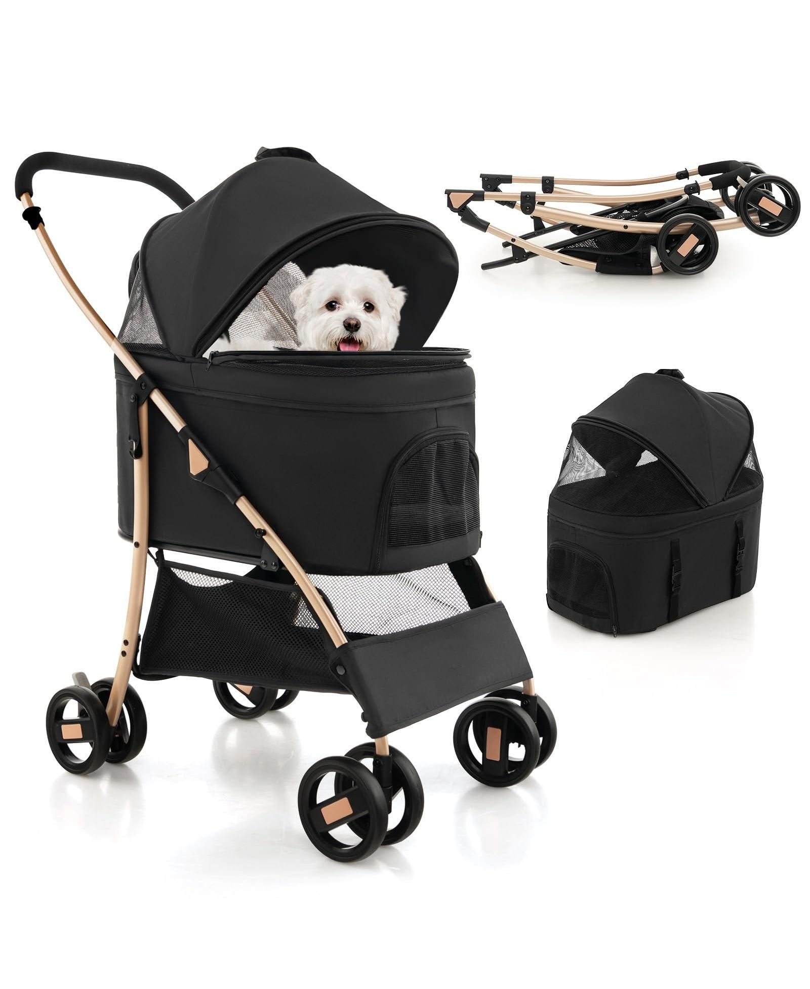 Ecooso 3-In-1 Pet Stroller with Removable Car Seat Carrier