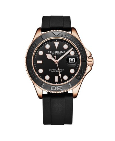 Мужские кварцевые часы Stuhrling Depthmaster 4072, Rose Gold-Tone, 100M