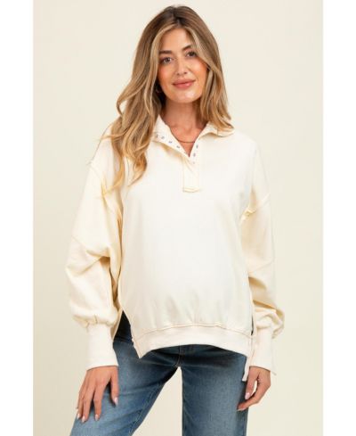 Женская свитшот Pinkblush с кнопками и воротником Henley