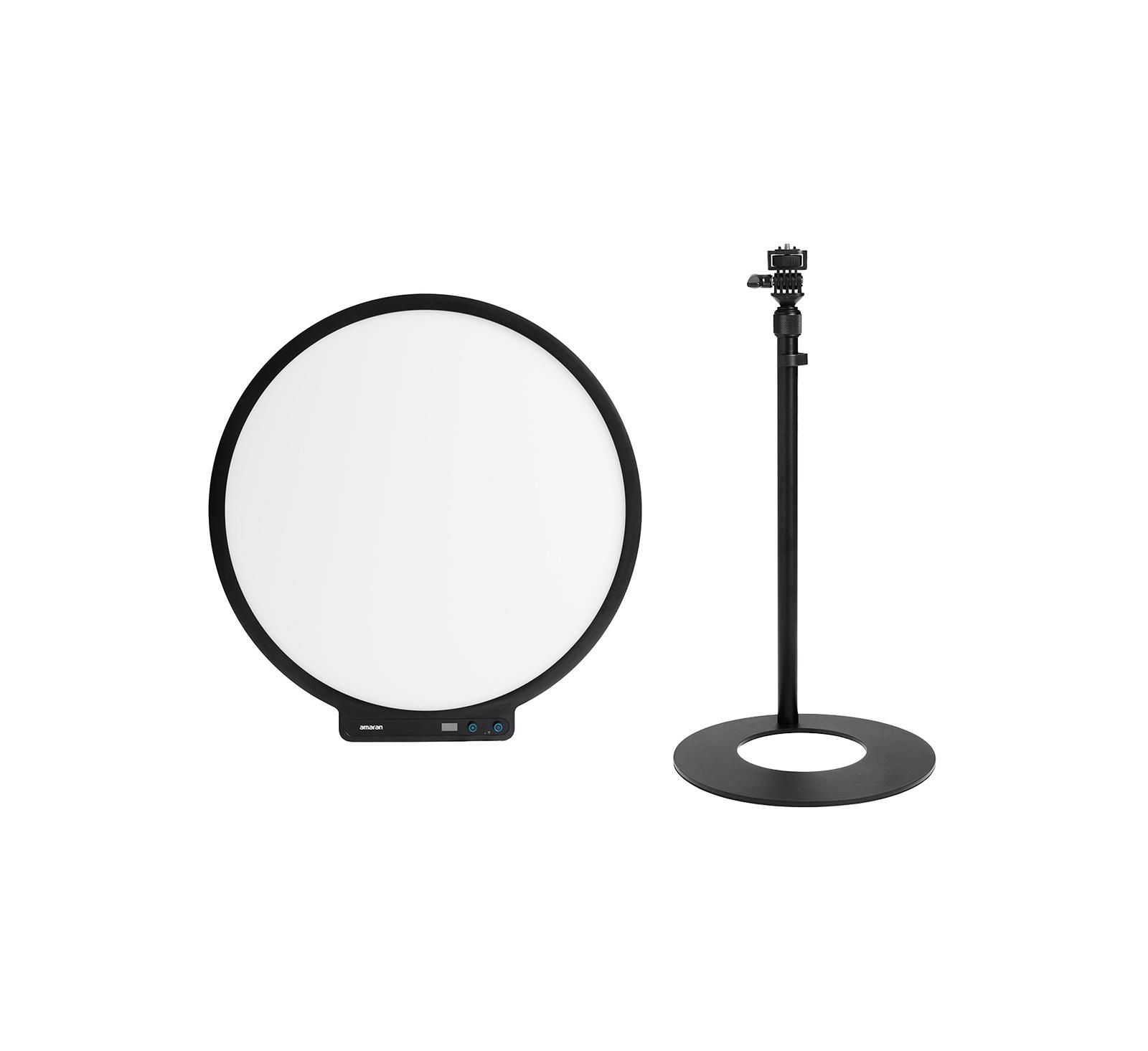 amaran Verge Max 22" 60W Bi-Color Circular LED Light,Charcoal, w/Base Stand