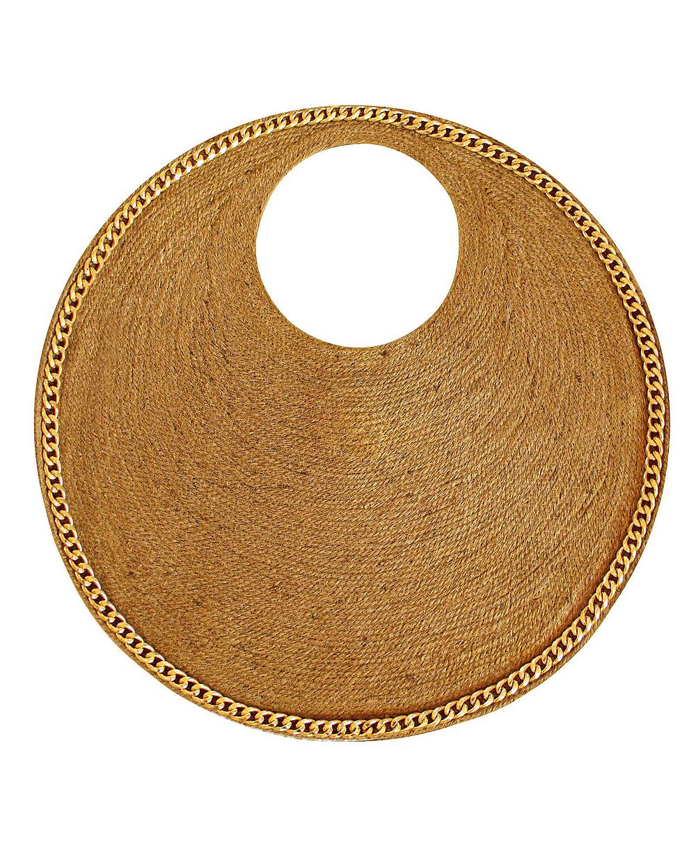 Brunna.Co Solo Cocco Jute Bag With Gold Chain