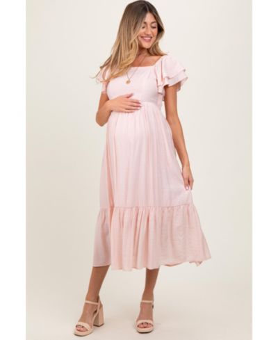 Женское миди-платье Pinkblush Light Pink с воланами на рукавах