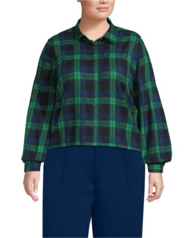 Рубашка Lands' End Plus Size Cropped Flannel