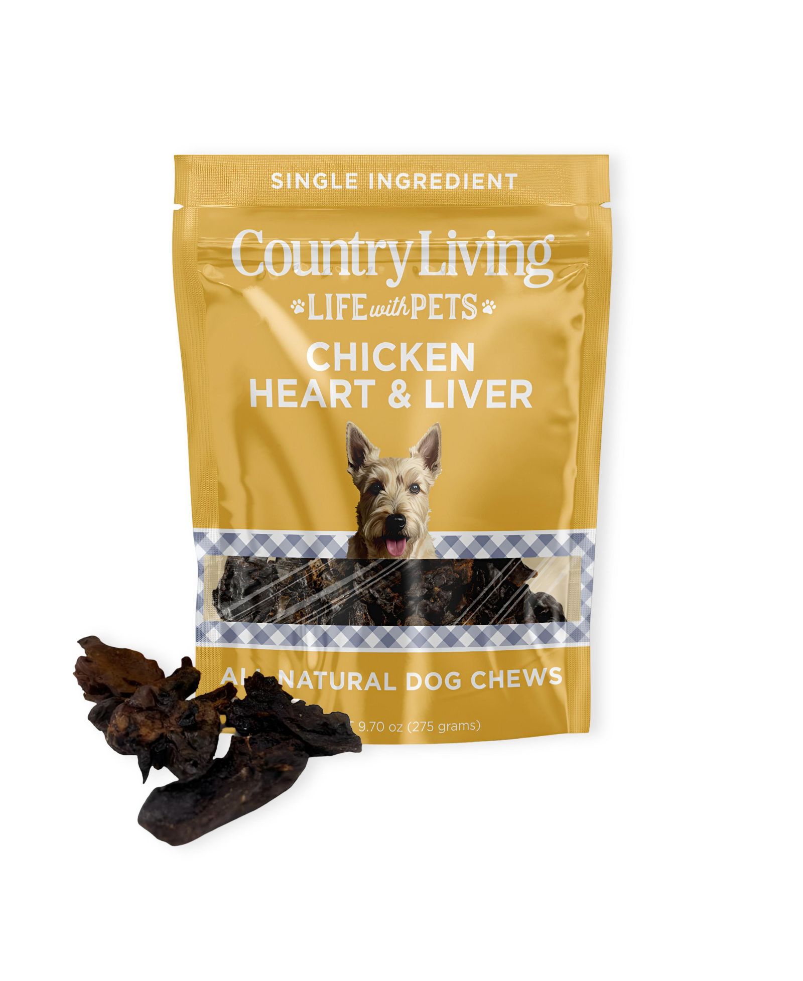 Лакомство для собак Country Living сушеные куриные сердца и печень - 9oz пакет - 100% натурально
