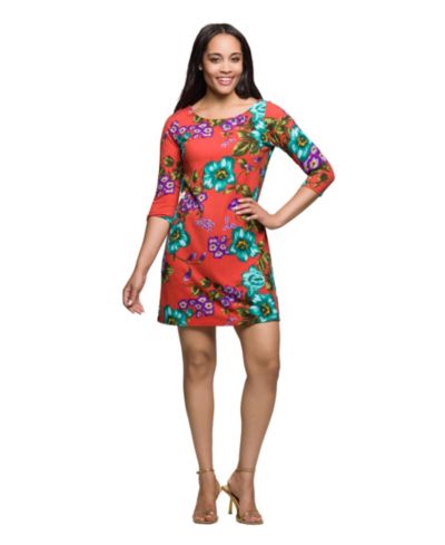 Женское платье 24seven Comfort Apparel Orange Floral Print