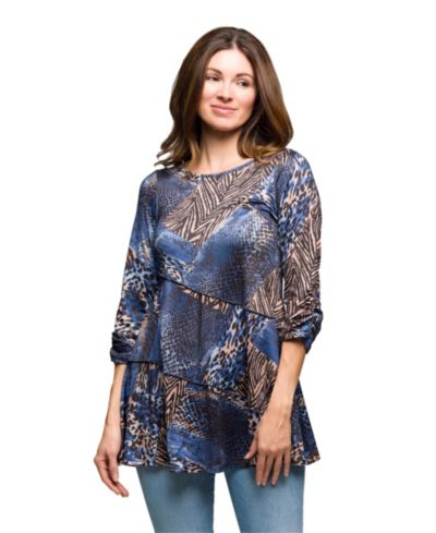24seven Comfort Apparel Женский Three Quarter Sleeve Tunic Top