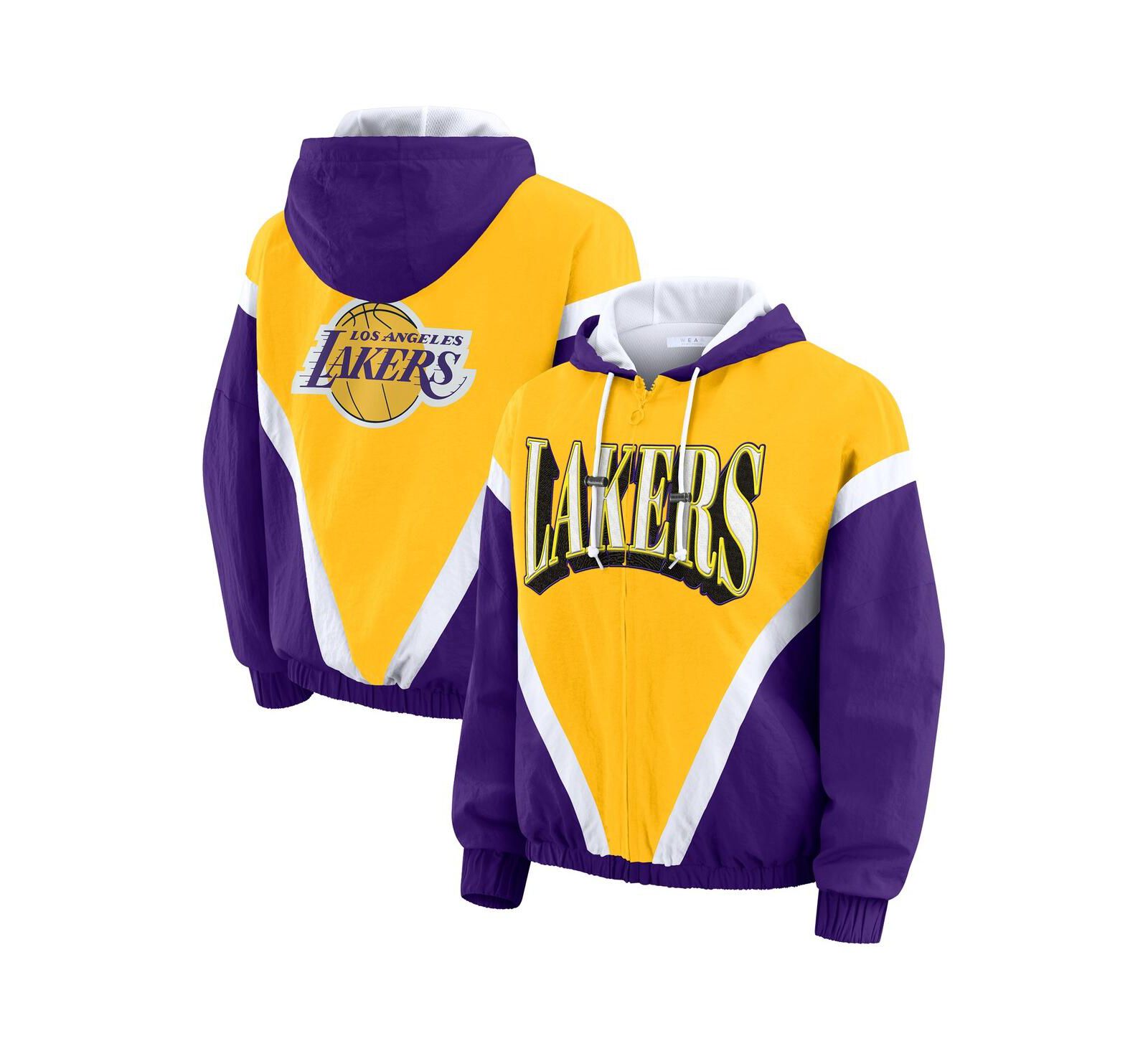 Женская ветровка WEAR by Erin Andrews с цветовым блоком в золотисто-фиолетовых тонах Los Angeles Lakers