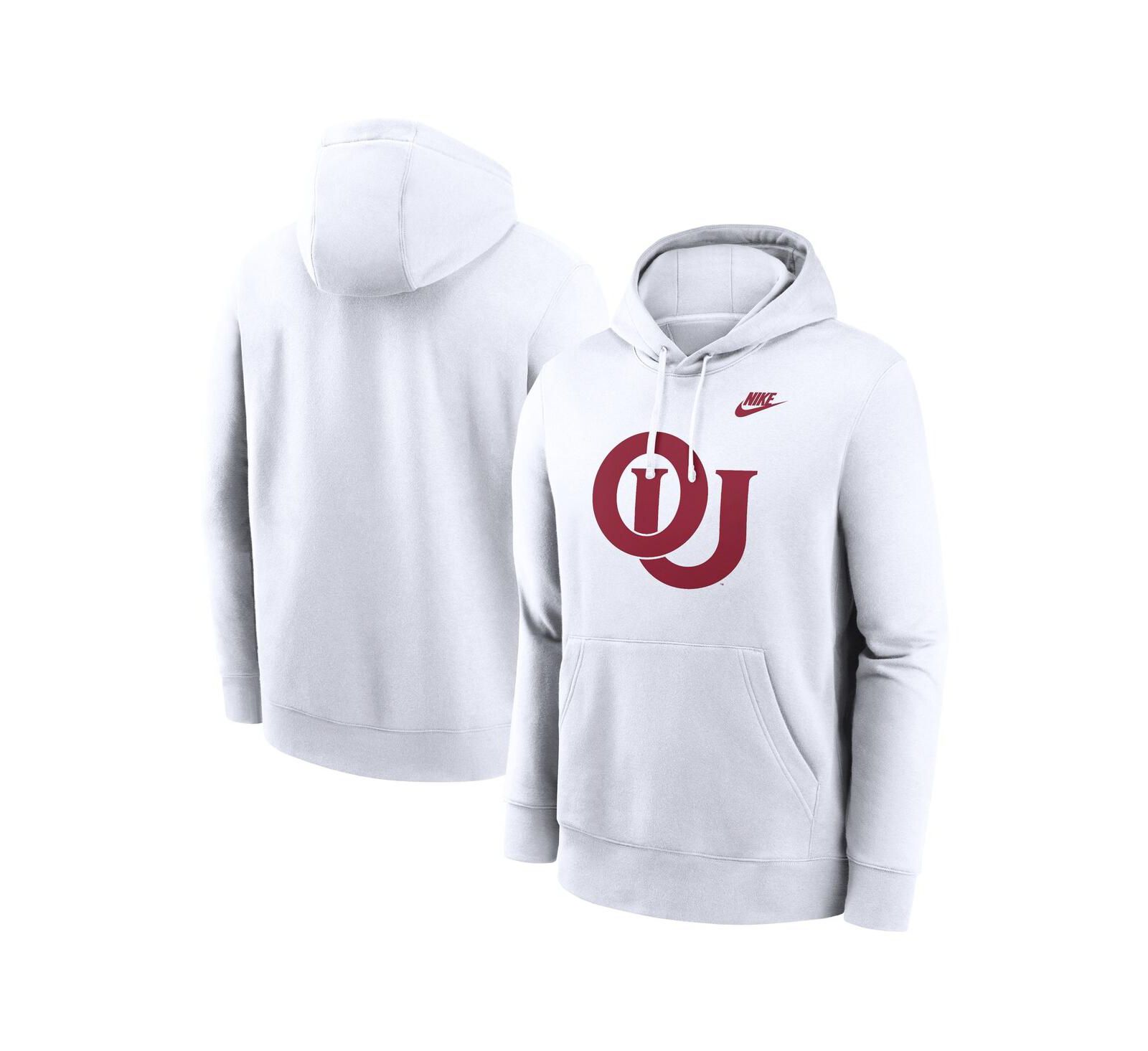 Nike худи Nike Men's White Oklahoma Sooners Legacy Logo Club Fleece Pullover