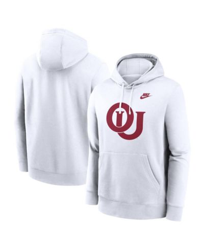 Nike Men's White Oklahoma Sooners Legacy Logo Club Fleece Pullover Hoodie