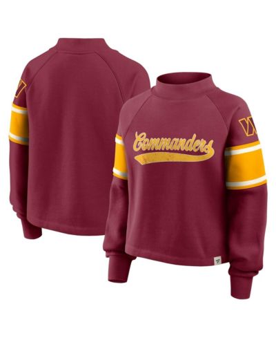 Женская толстовка Fanatics Washington Commanders Oversized Hometown Toss Sweep Mock Neck Pullover Hoodie Burgundy