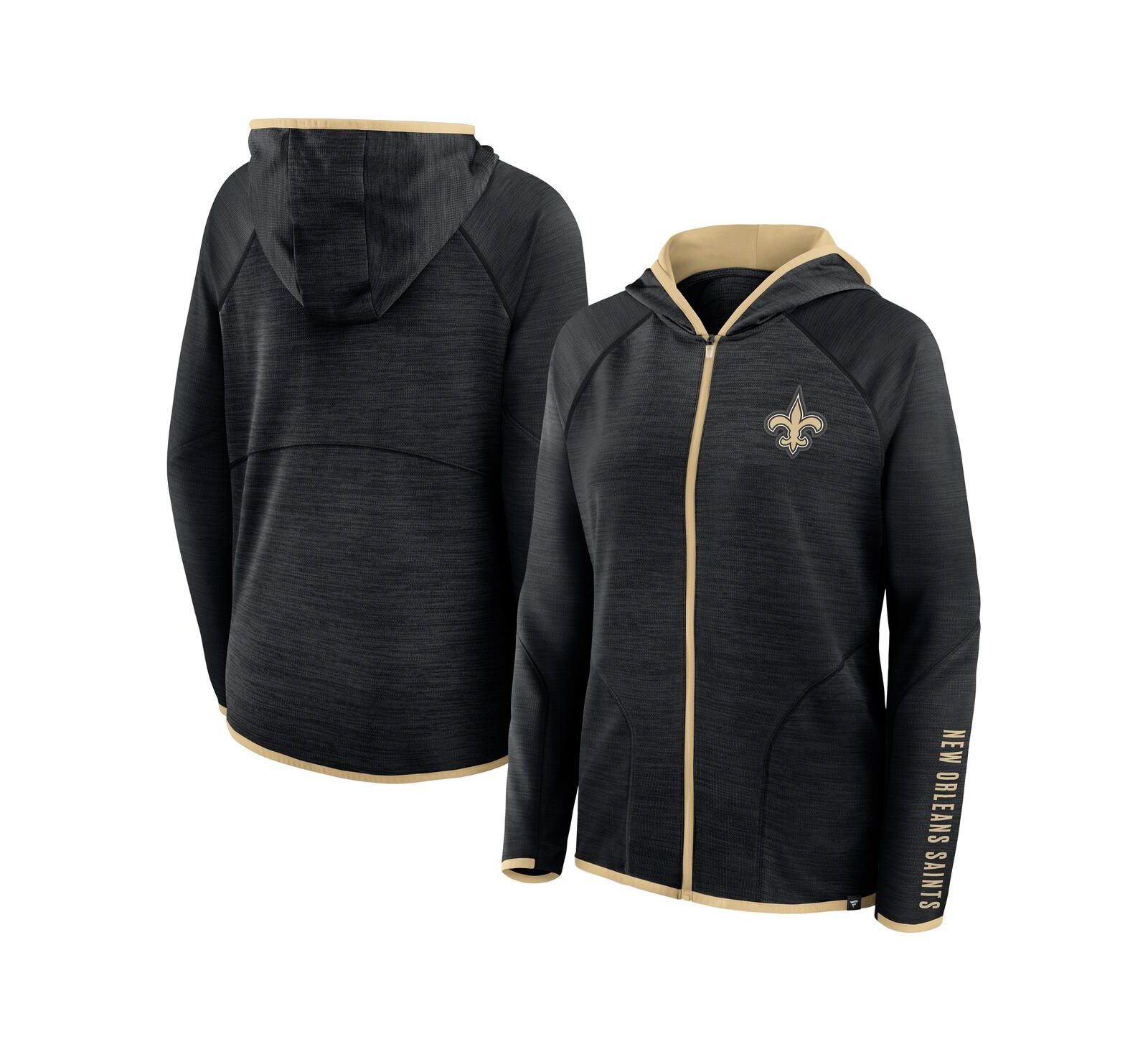 Женское худи Fanatics New Orleans Saints Redzone End Around Pass Raglan Full-Zip Black