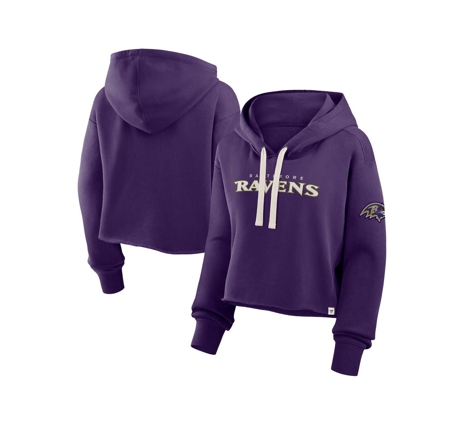 Худи Fanatics Women's Purple Baltimore Ravens Oversized Hometown Heritage Cropped Hoodie