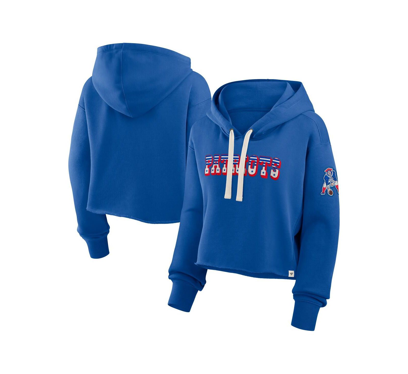 Fanatics Women's Royal New England Patriots Oversized Hometown Heritage Cropped Hoodie