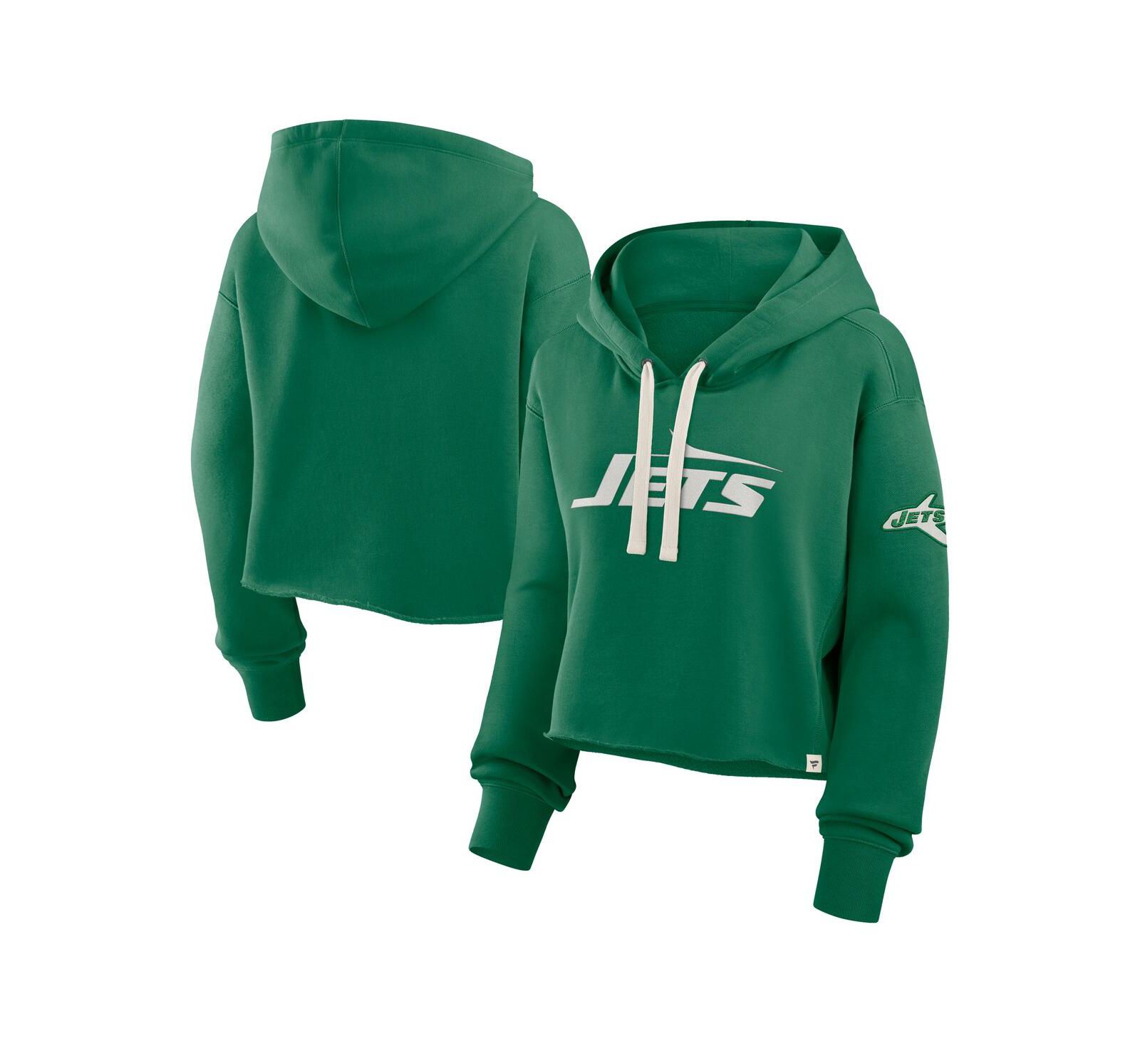 Fanatics Women's Kelly Green New York Jets Oversized Hometown Heritage Cropped Hoodie