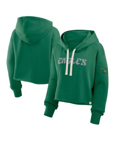 Fanatics Women's Kelly Green Philadelphia Eagles Oversized Hometown Heritage Cropped Hoodie