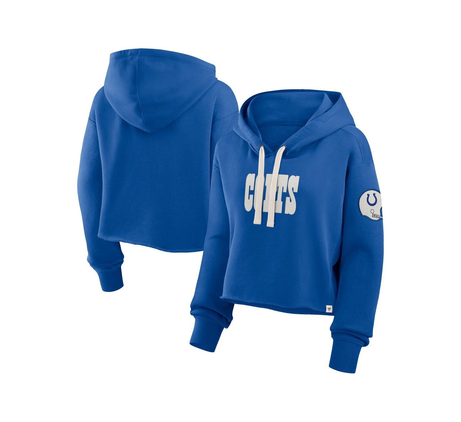 Женское безразмерное укороченное худи Fanatics Royal Indianapolis Colts Hometown Heritage