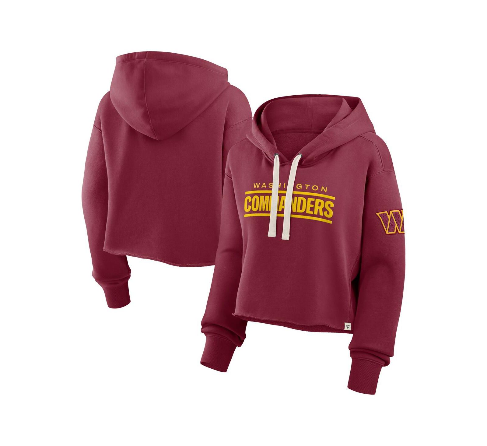 Fanatics Women's Burgundy Washington Commanders Oversized Hometown Heritage Cropped Hoodie