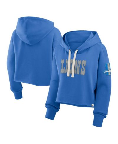 Женское укороченное худи Fanatics Detroit Lions Oversized Hometown Heritage, синее