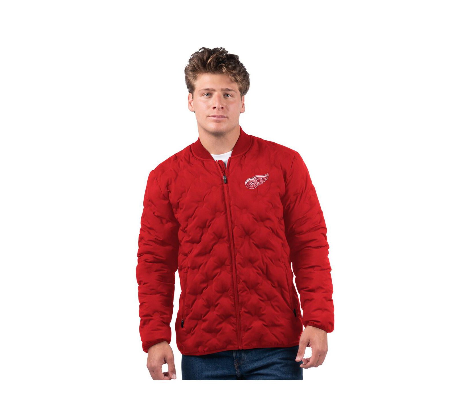 MSX by Michael Strahan Men's Red Detroit Red Wings Persistence Quilted Full-Zip Jacket