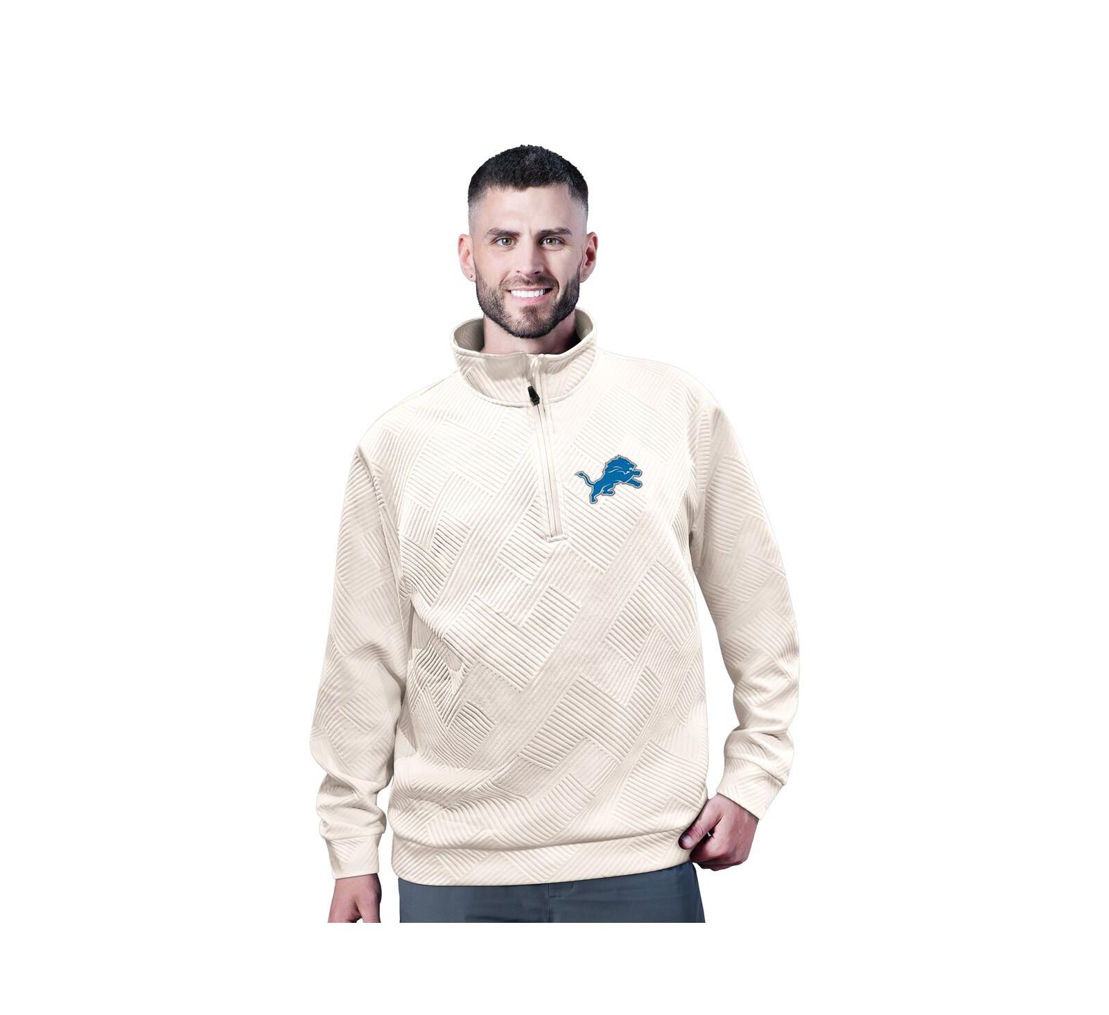 Мужская толстовка-худи MSX by Michael Strahan Detroit Lions Cross Training Half-Zip Pullover White