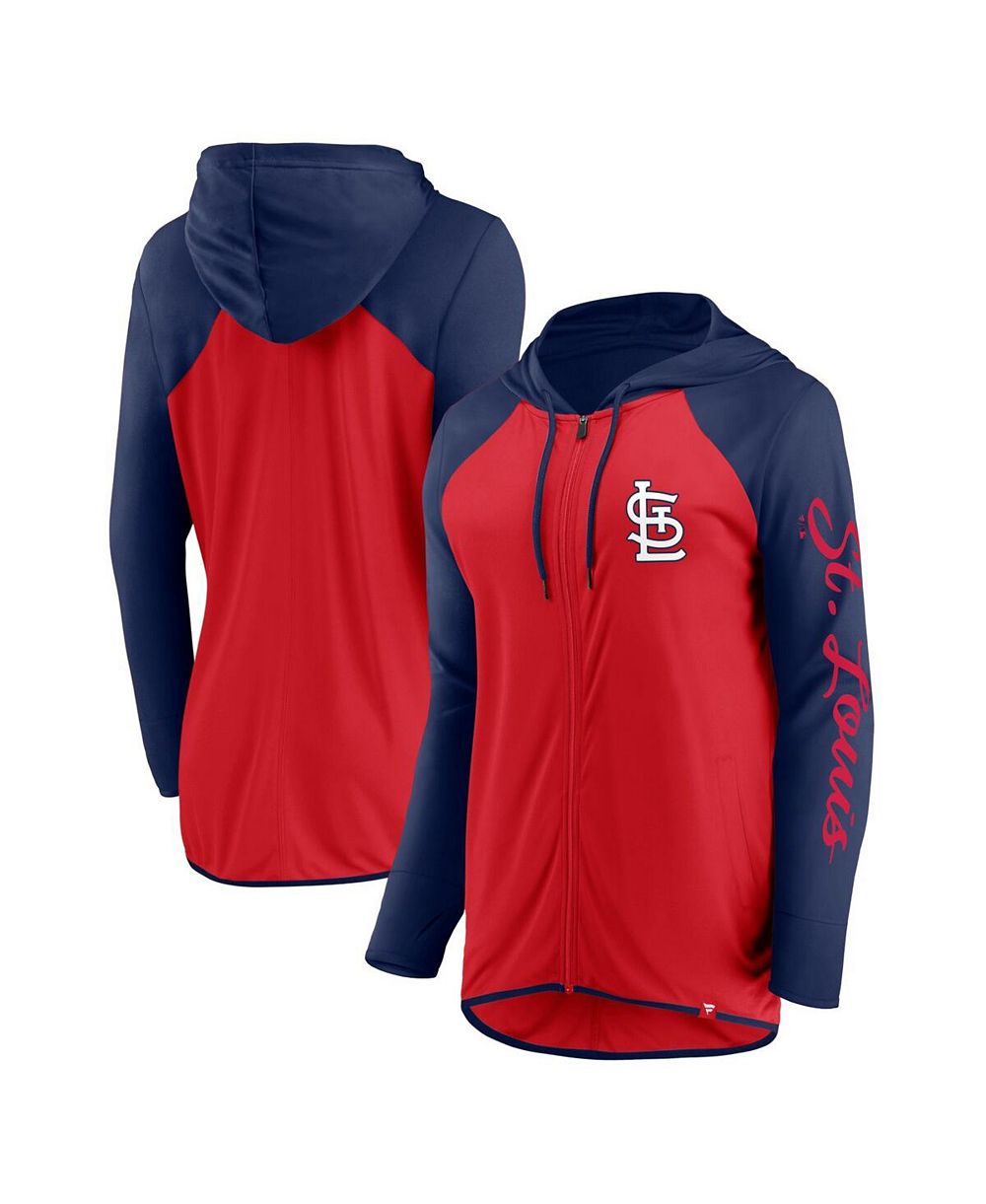 Женская толстовка Fanatics Red/Navy St. Louis Cardinals Script Sleeve Full-Zip