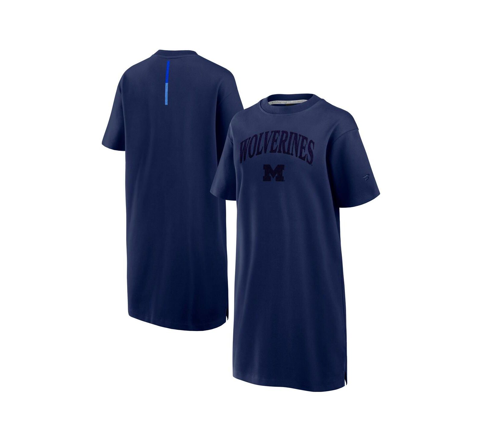 Женское платье-футболка Fanatics Navy Michigan Wolverines Elements Go Tri-Blend