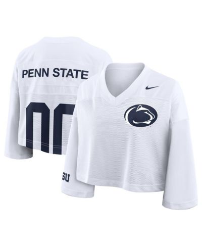 Женский спортивный джерси Nike White Penn State Nittany Lions Cropped Mesh Dri-FIT