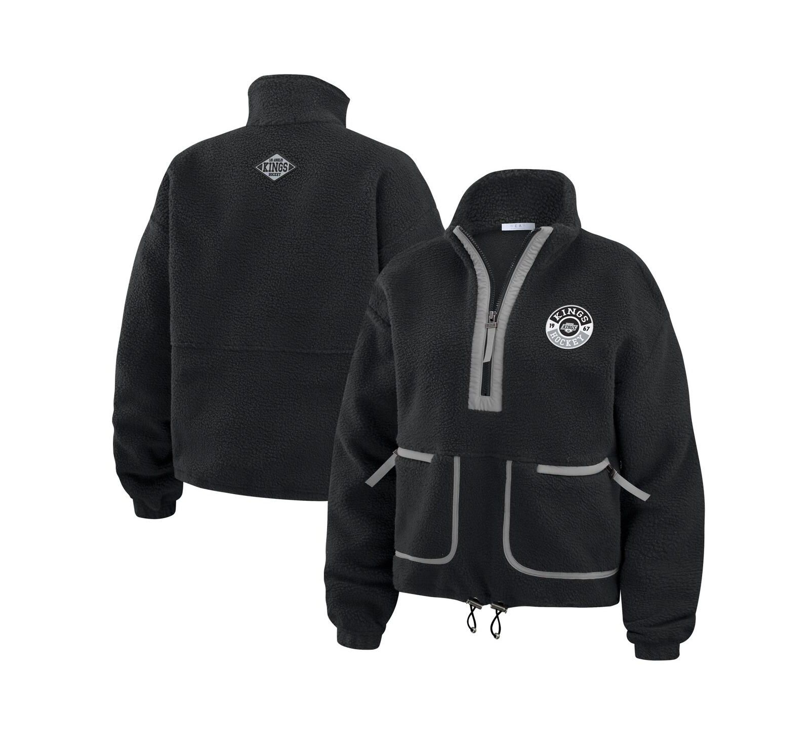 WEAR by Erin Andrews Women's Black Los Angeles Kings Polar Fleece Half-Zip Jacket