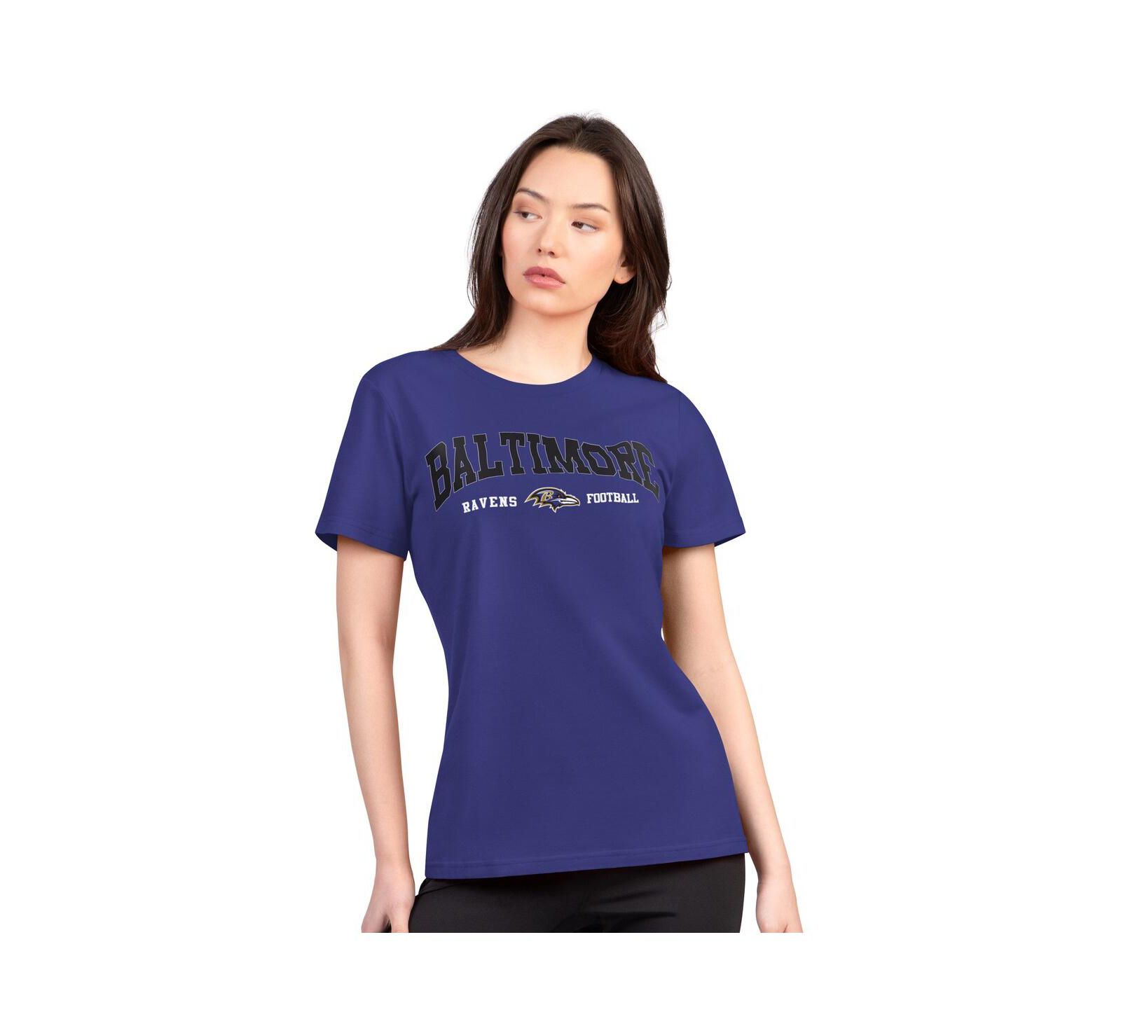 G-III 4Her by Carl Banks Women's Purple Baltimore Ravens Super-Slim Lightweight Winning Crew T-Shirt