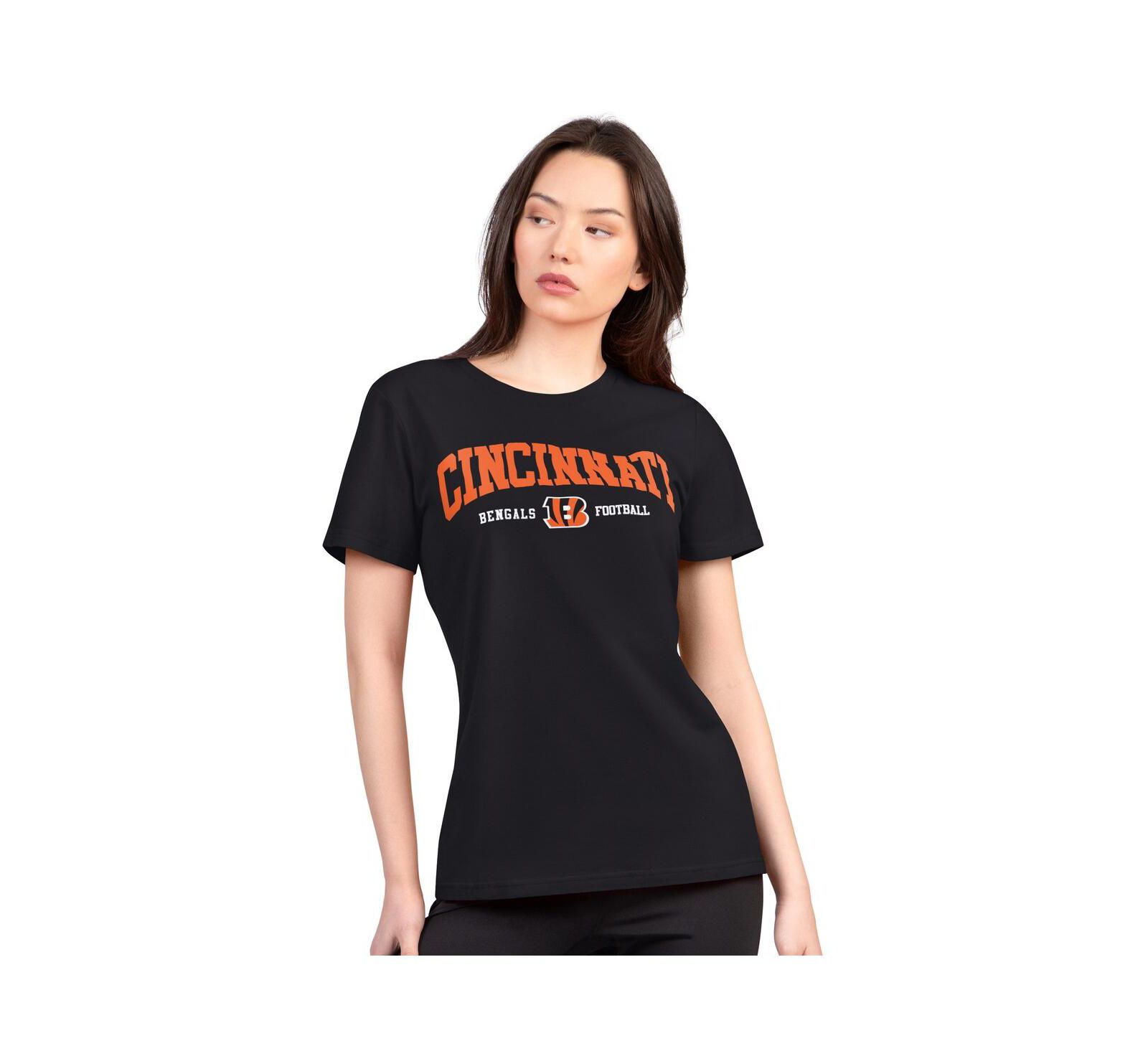Женская футболка G-III 4Her by Carl Banks Black Cincinnati Bengals Super-Slim Lightweight Winning Crew