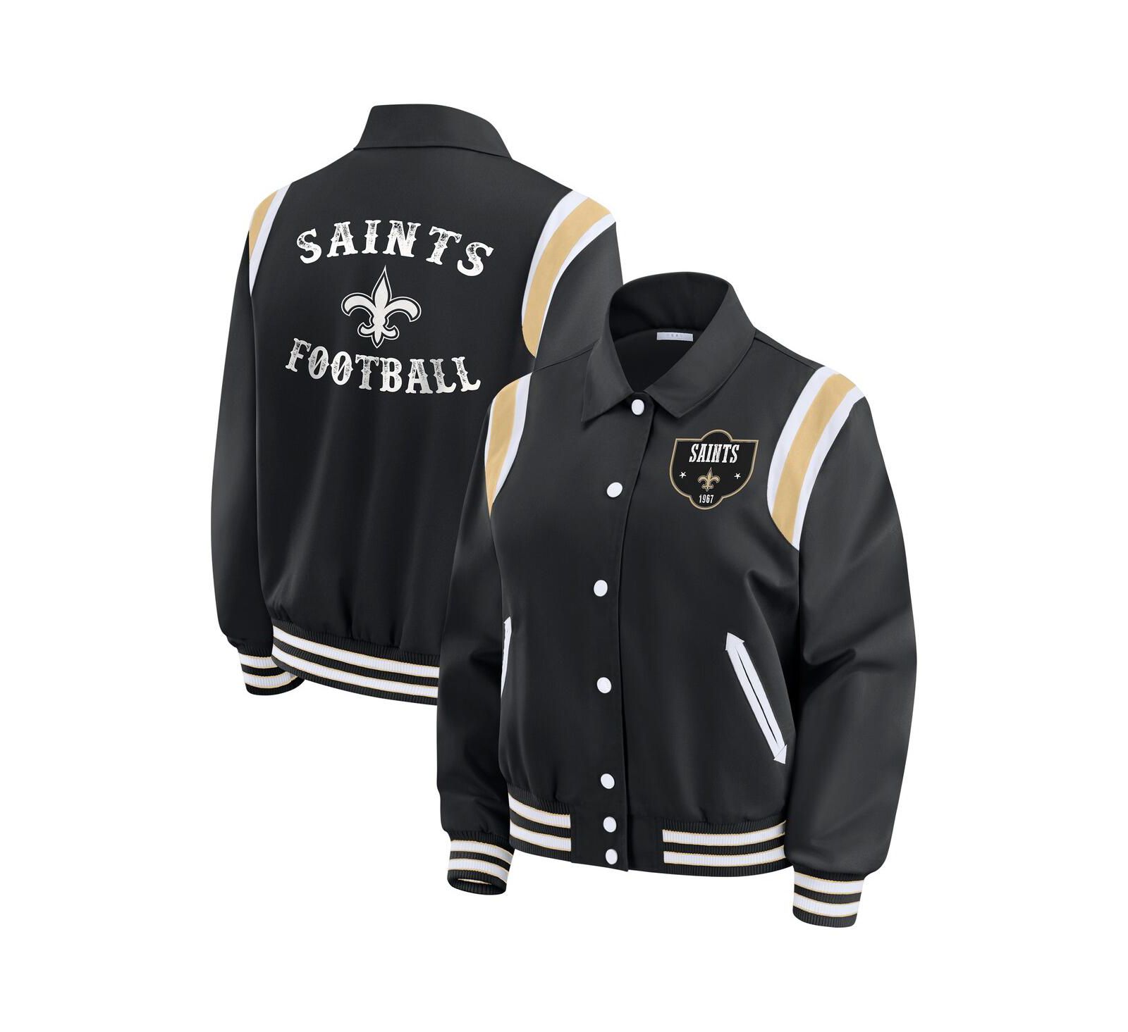 Женская куртка WEAR by Erin Andrews New Orleans Saints Varsity Lightweight