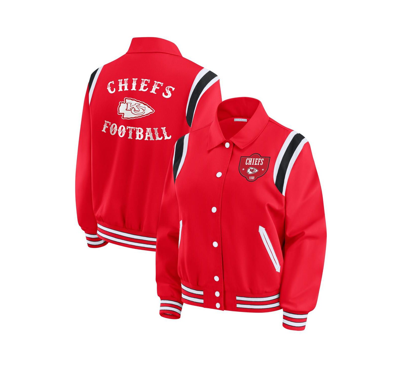 WEAR by Erin Andrews Женская легкая университетская куртка Full-Snap Kansas City Chiefs, красная
