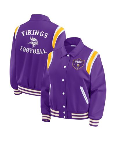 WEAR by Erin Andrews Женская куртка Minnesota Vikings Varsity облегченная на кнопках фиолетовая