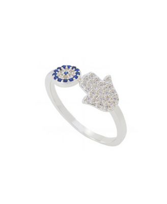 Unwritten Кольцо с цирконием в стиле Hamsa и Evil Eye