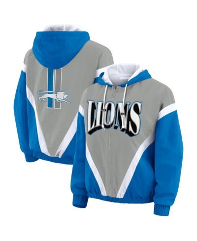 WEAR by Erin Andrews Женский ветрозащитный худи Detroit Lions Blue/Silver
