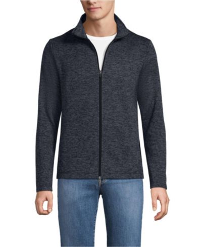Lands' End Men's Sweater Fleece Zip Front Jacket