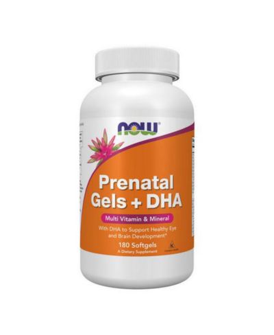 NOW Foods Prenatal Gels + DHA ,180 Softgels